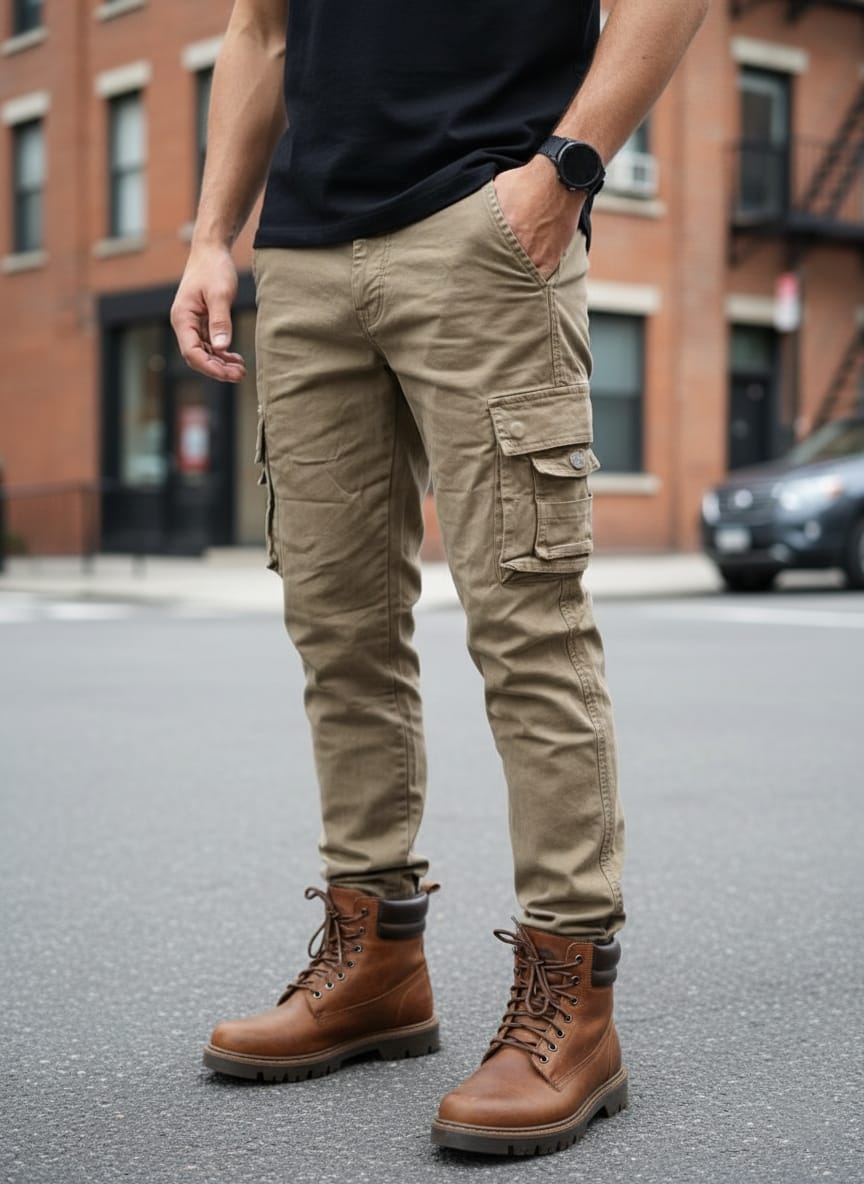 Pantalone cargo art df-633 beige