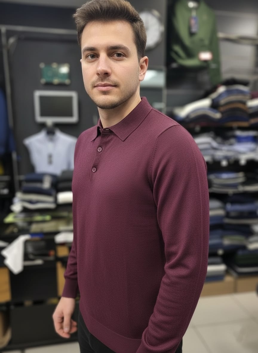 Maglia modello polo bordeaux