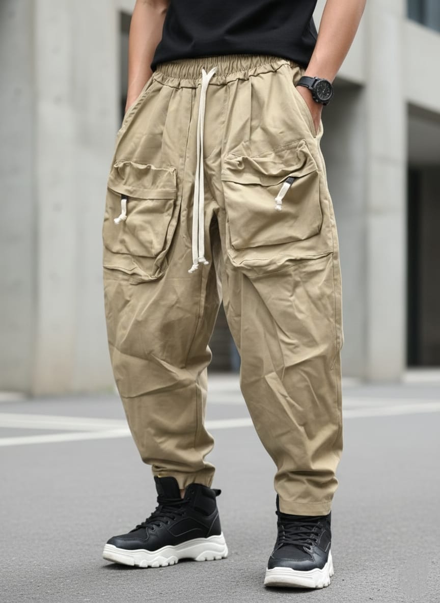 Pantalaccio baggy con tasconi frontali art 017203 beige