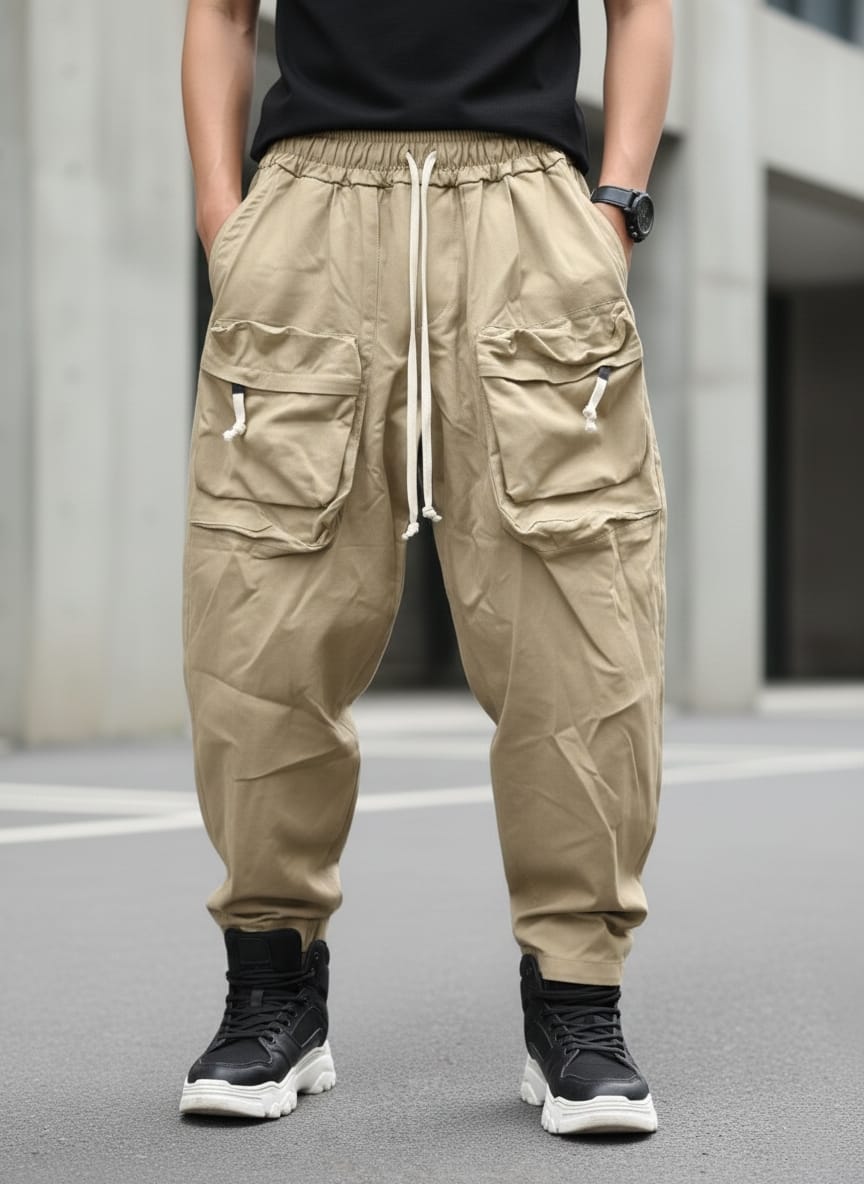 Pantalaccio baggy con tasconi frontali art 017203 beige