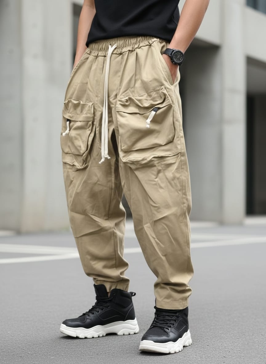 Pantalaccio baggy con tasconi frontali art 017203 beige