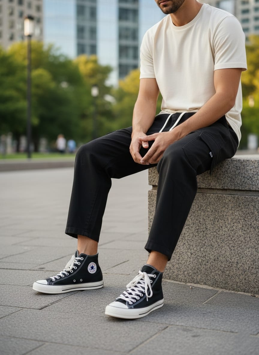 Pantalone cargo art poke loose fit nero