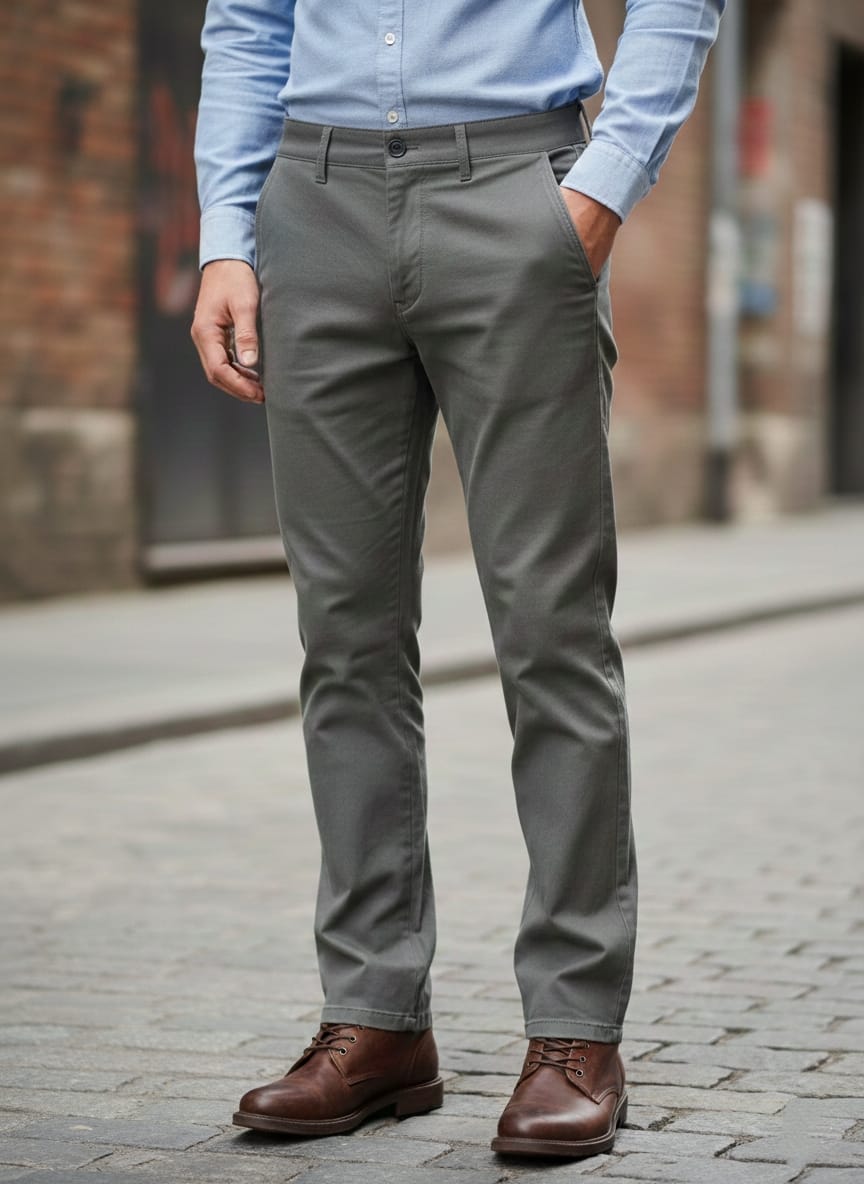 Pantalone basic elegante art grigio scuro