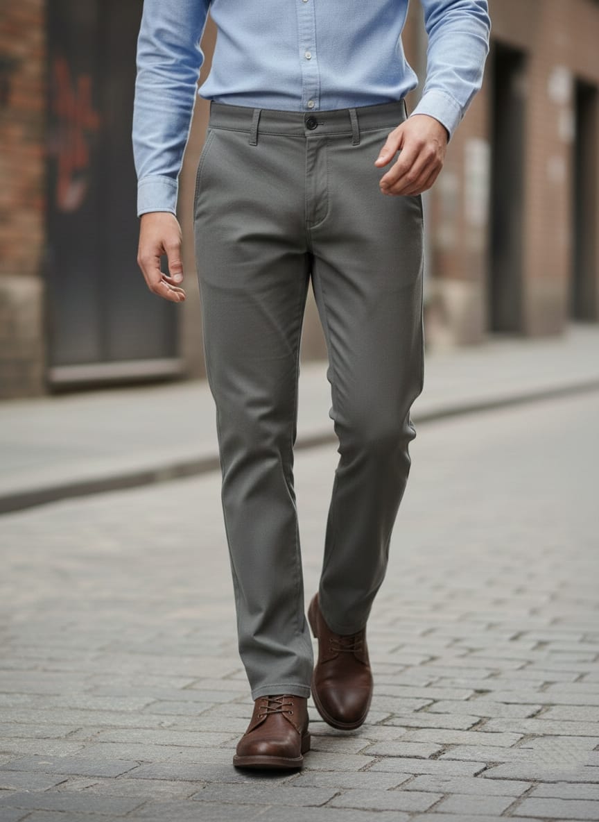 Pantalone basic elegante art grigio scuro