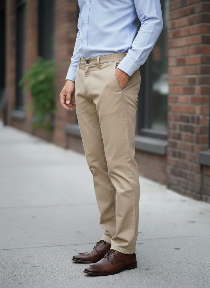 Pantalone basic elegante art beige