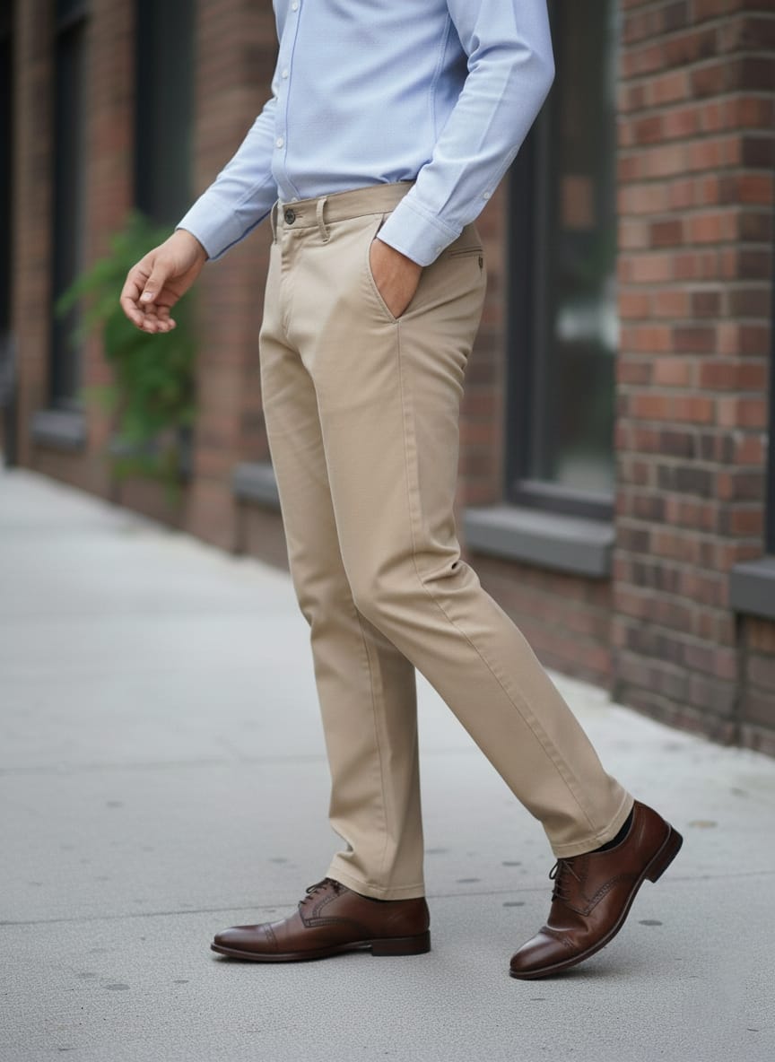 Pantalone basic elegante art beige