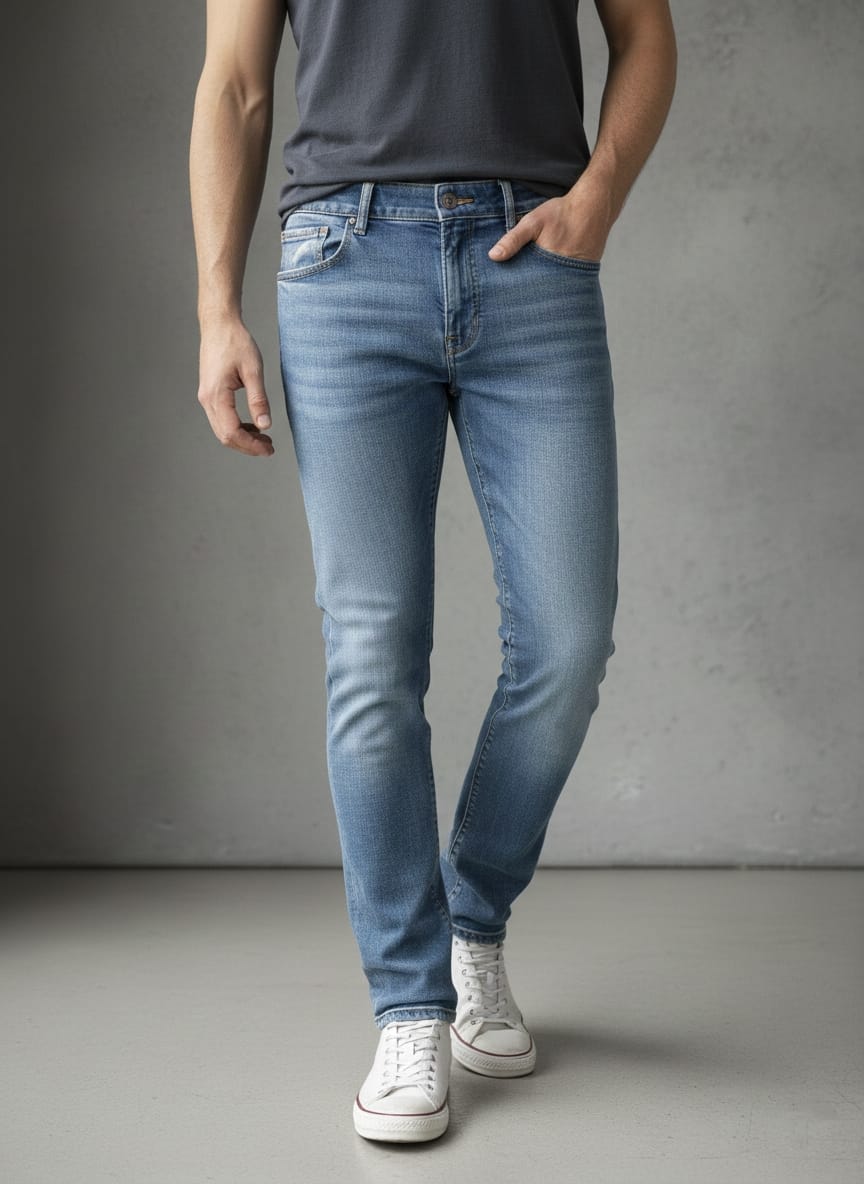Jeans basic slim art lg809 azzurro denim