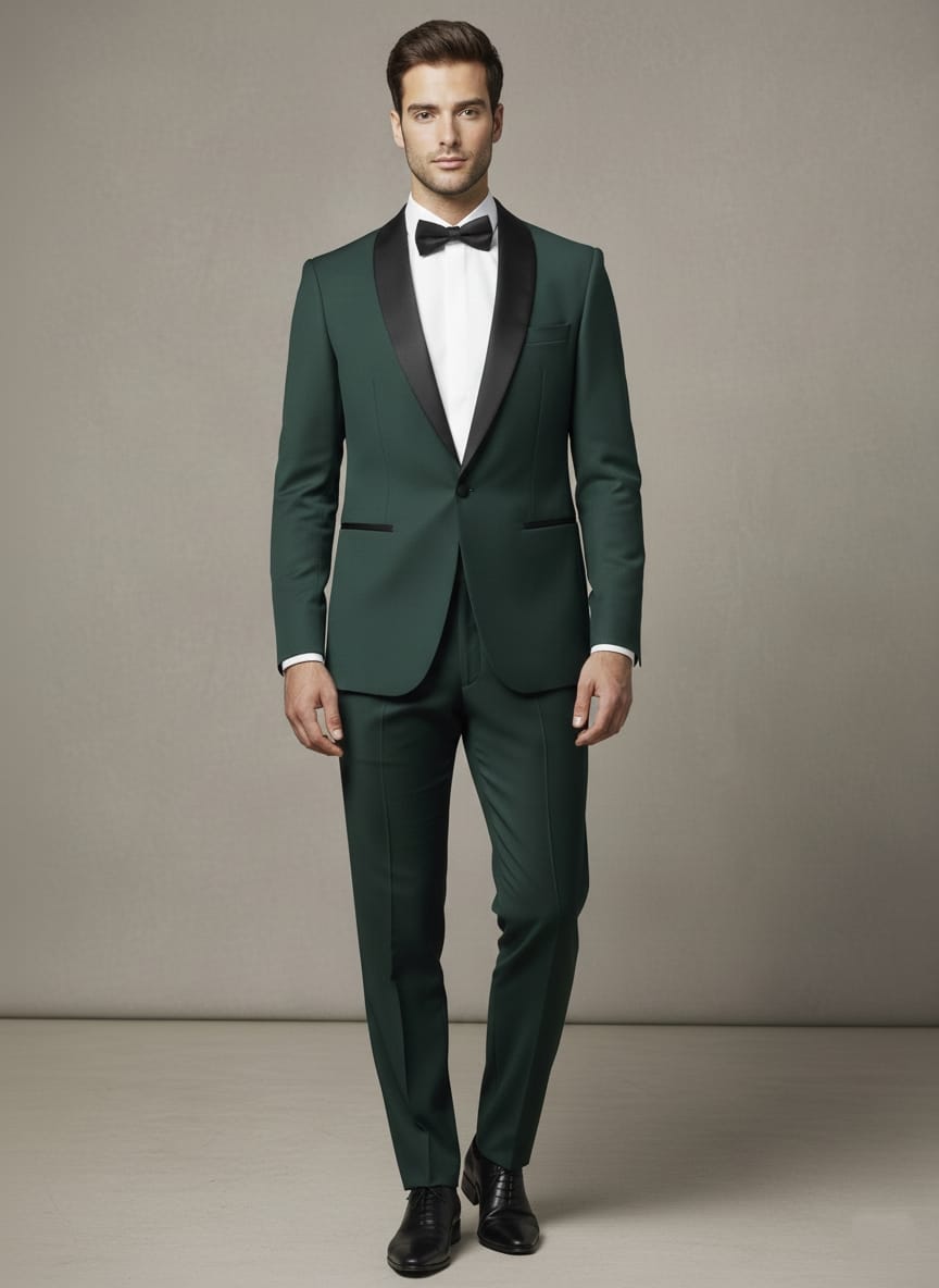 Abito completo giacca e pantalone verde scuro