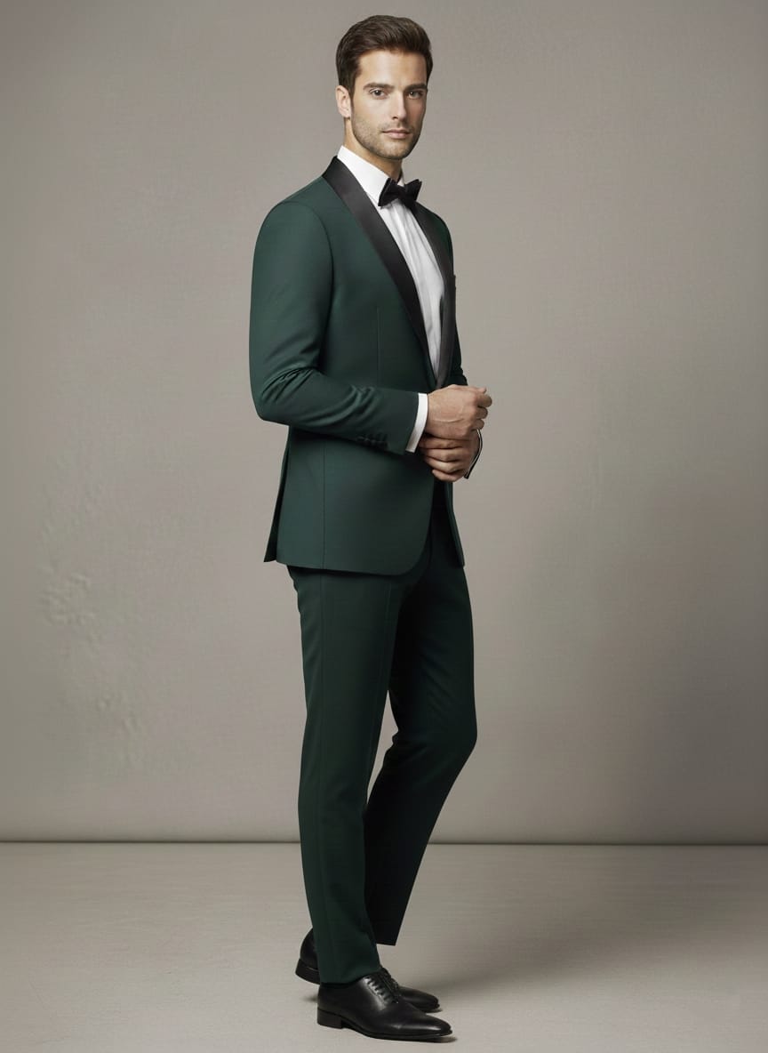 Abito completo giacca e pantalone verde scuro