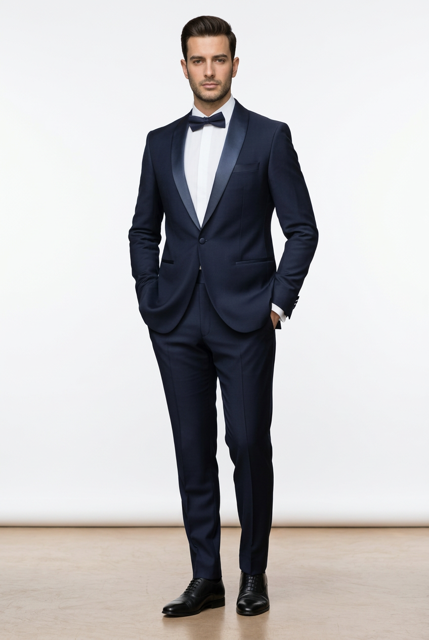 Abito completo giacca e pantalone smoking blu