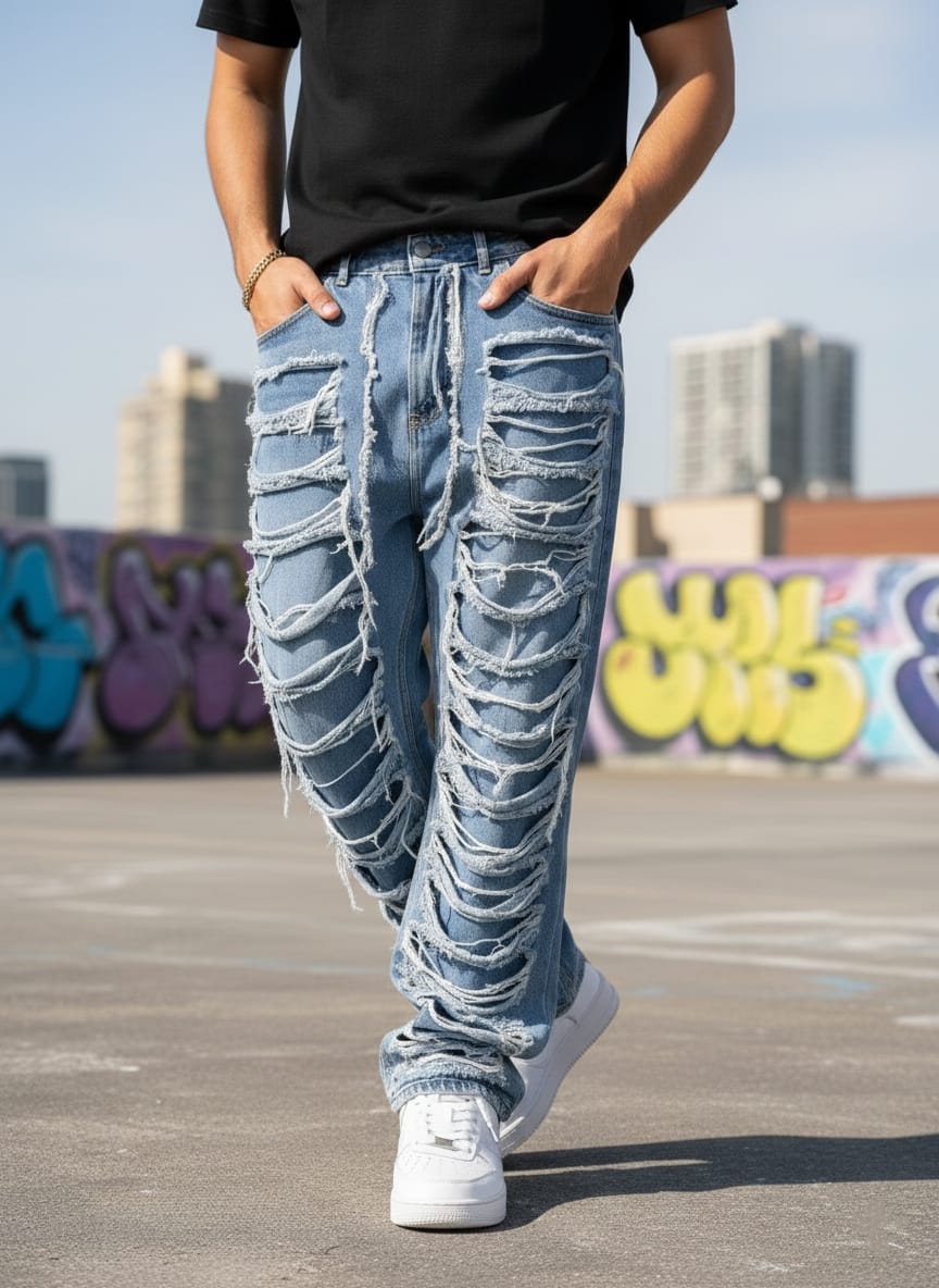 Jeans baggy fit art dm24 denim chiaro