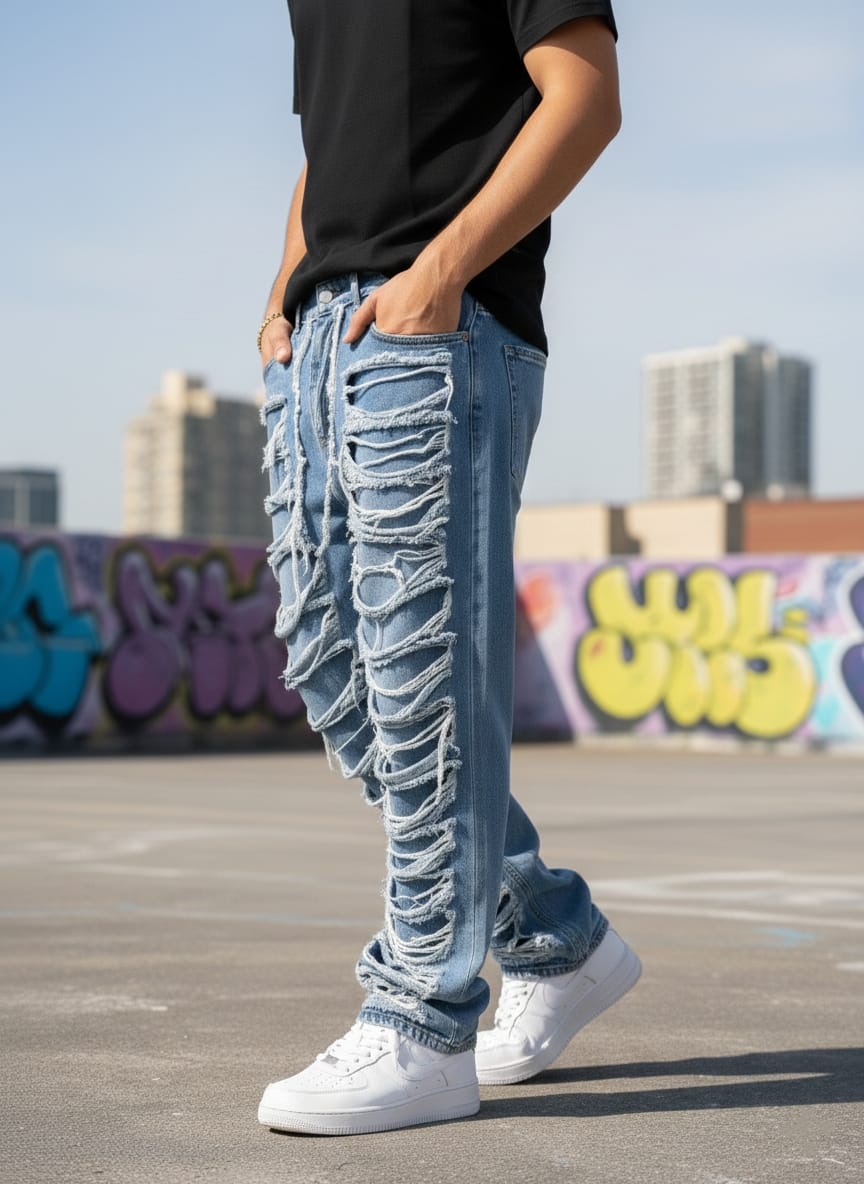 Jeans baggy fit art dm24 denim chiaro