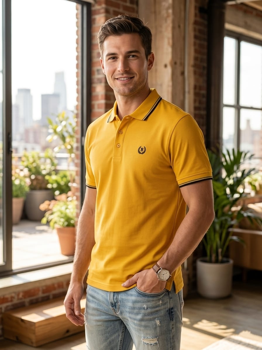 Polo maniche corte BE BOARD art 9002 color giallo oro