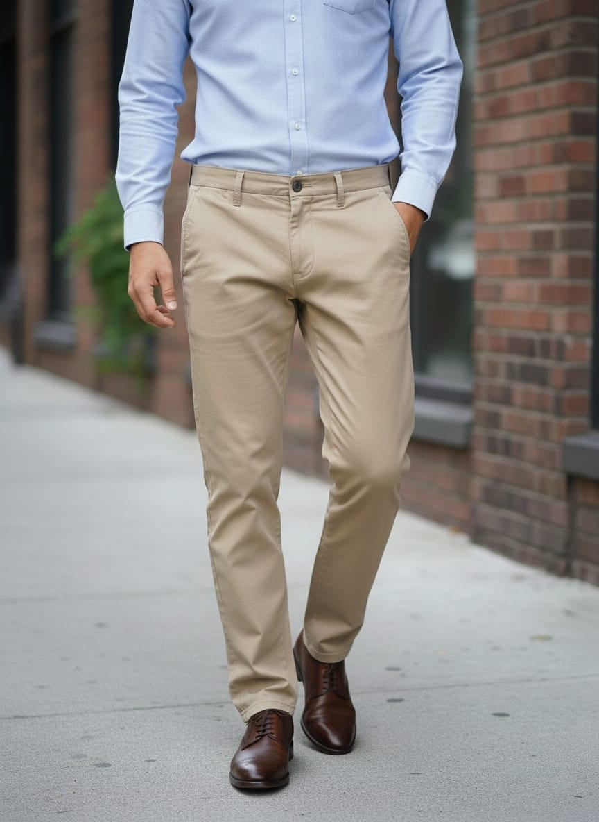 Pantalone basic elegante art beige