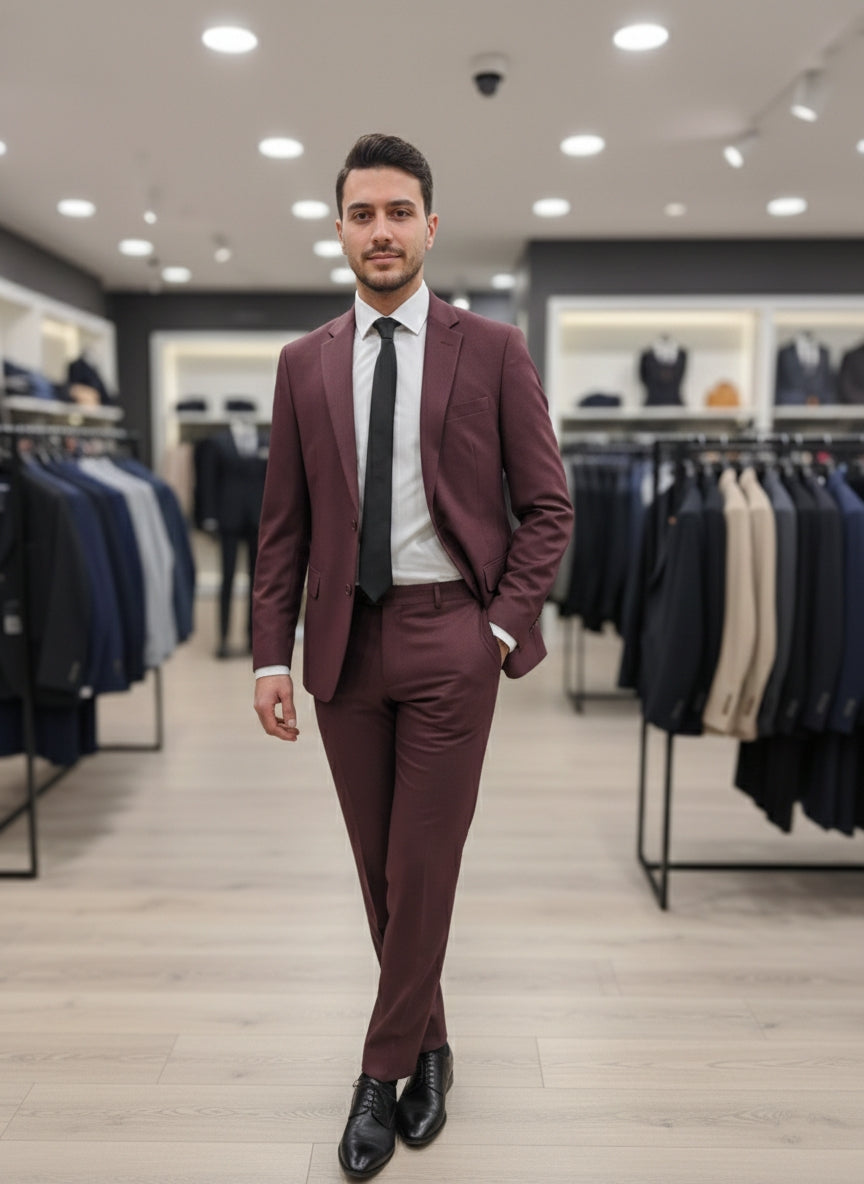 Abito completo giacca e pantalone art regular bordeaux