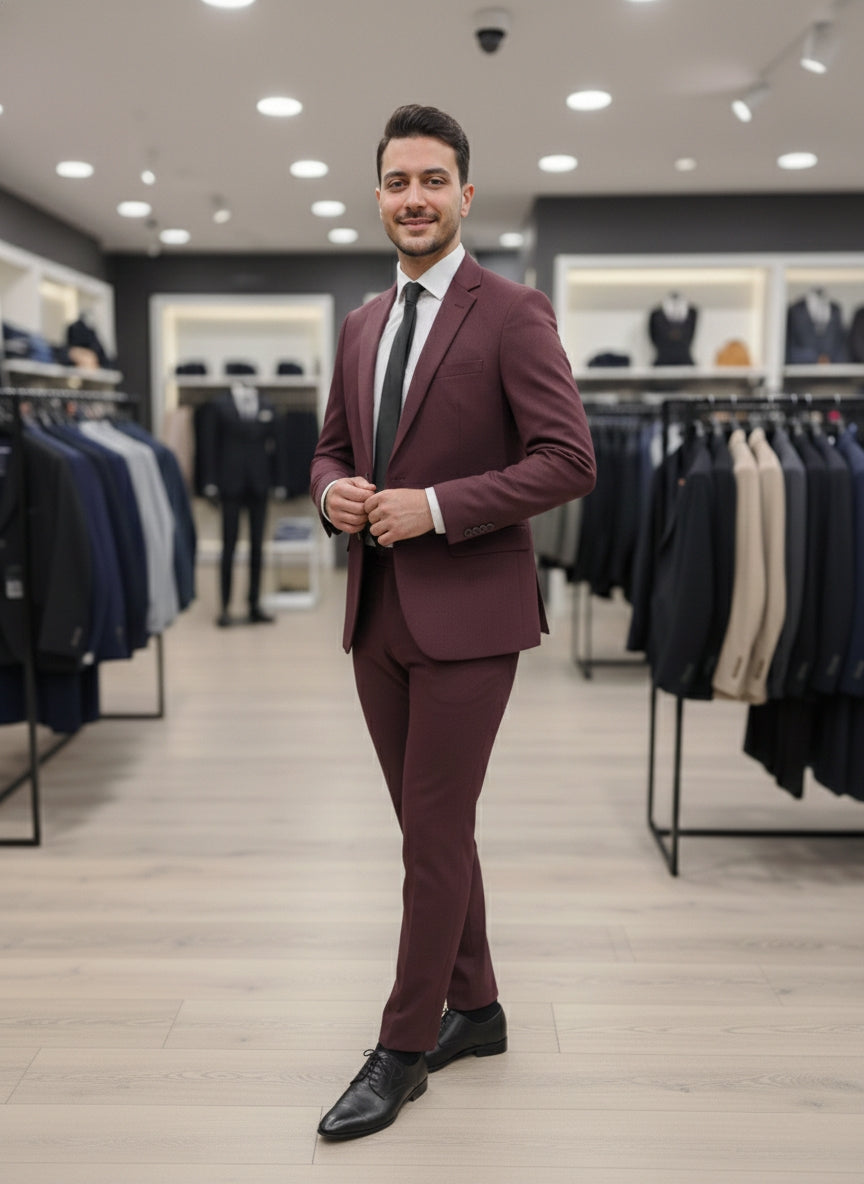 Abito completo giacca e pantalone art regular bordeaux