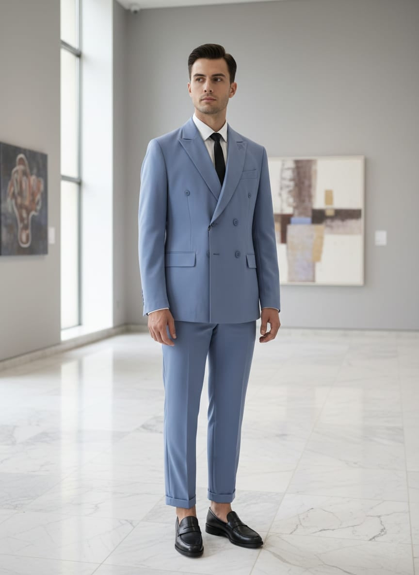 Abito doppio petto blu navy