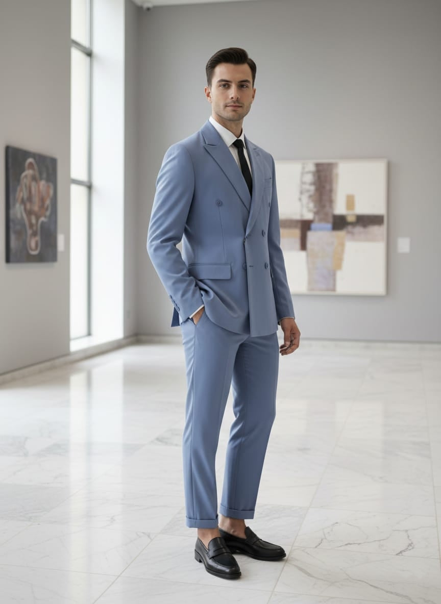 Abito doppio petto blu navy