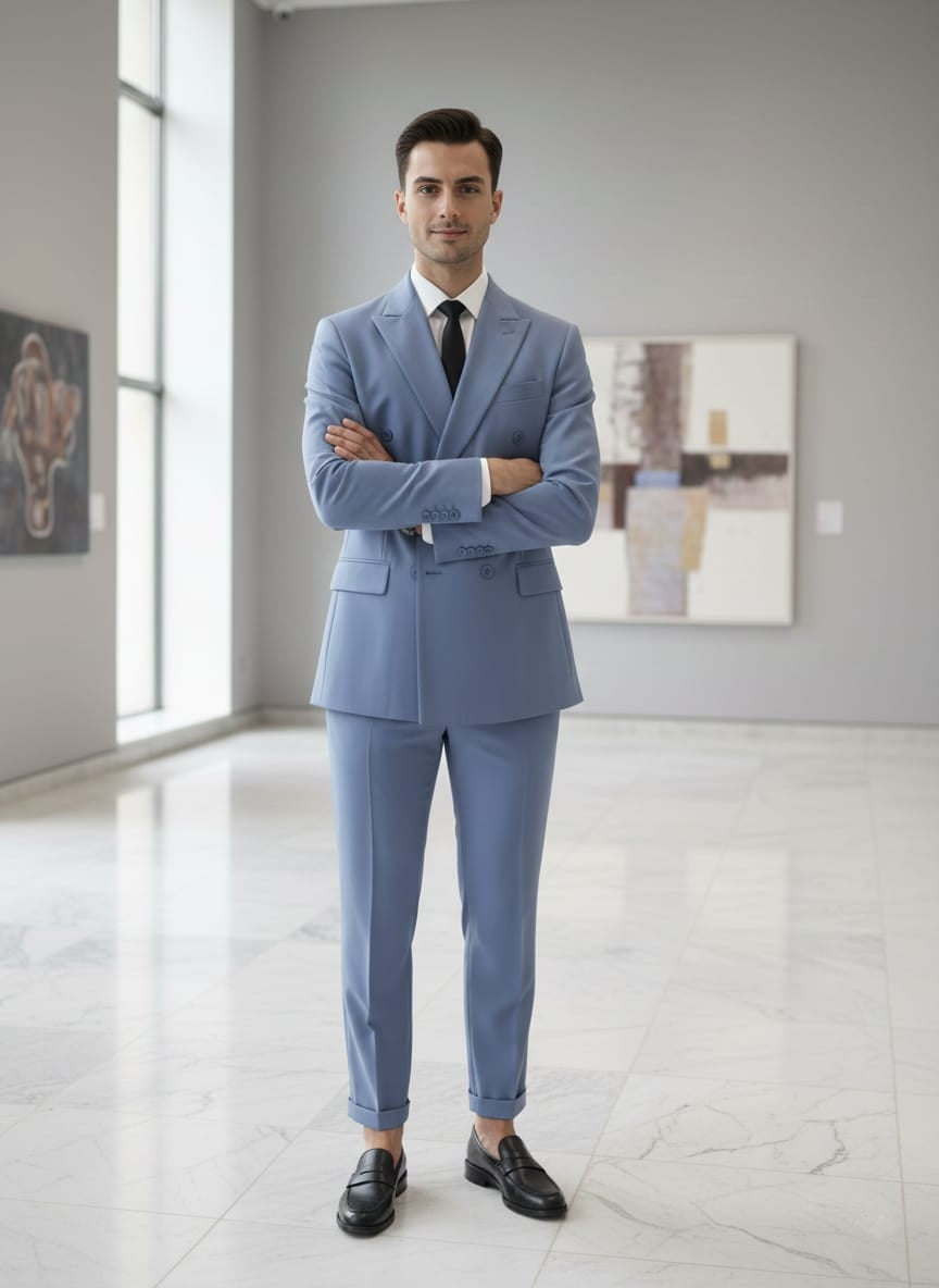 Abito doppio petto blu navy