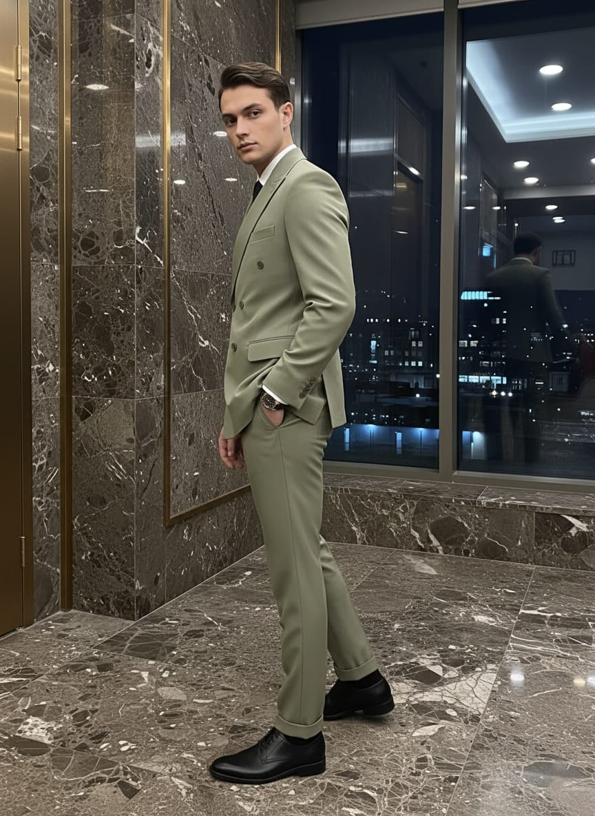 Abito doppio petto verde