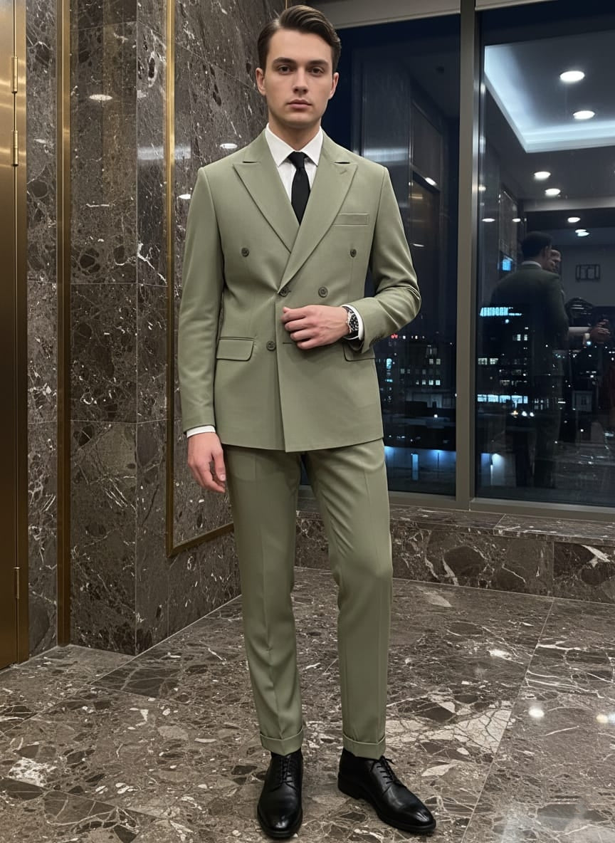 Abito doppio petto verde