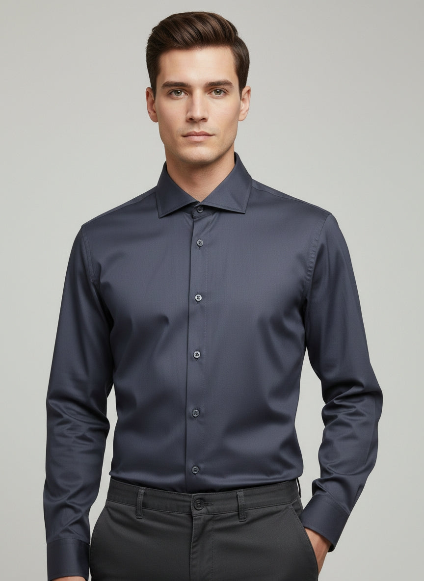 Camicia slim blu scuro