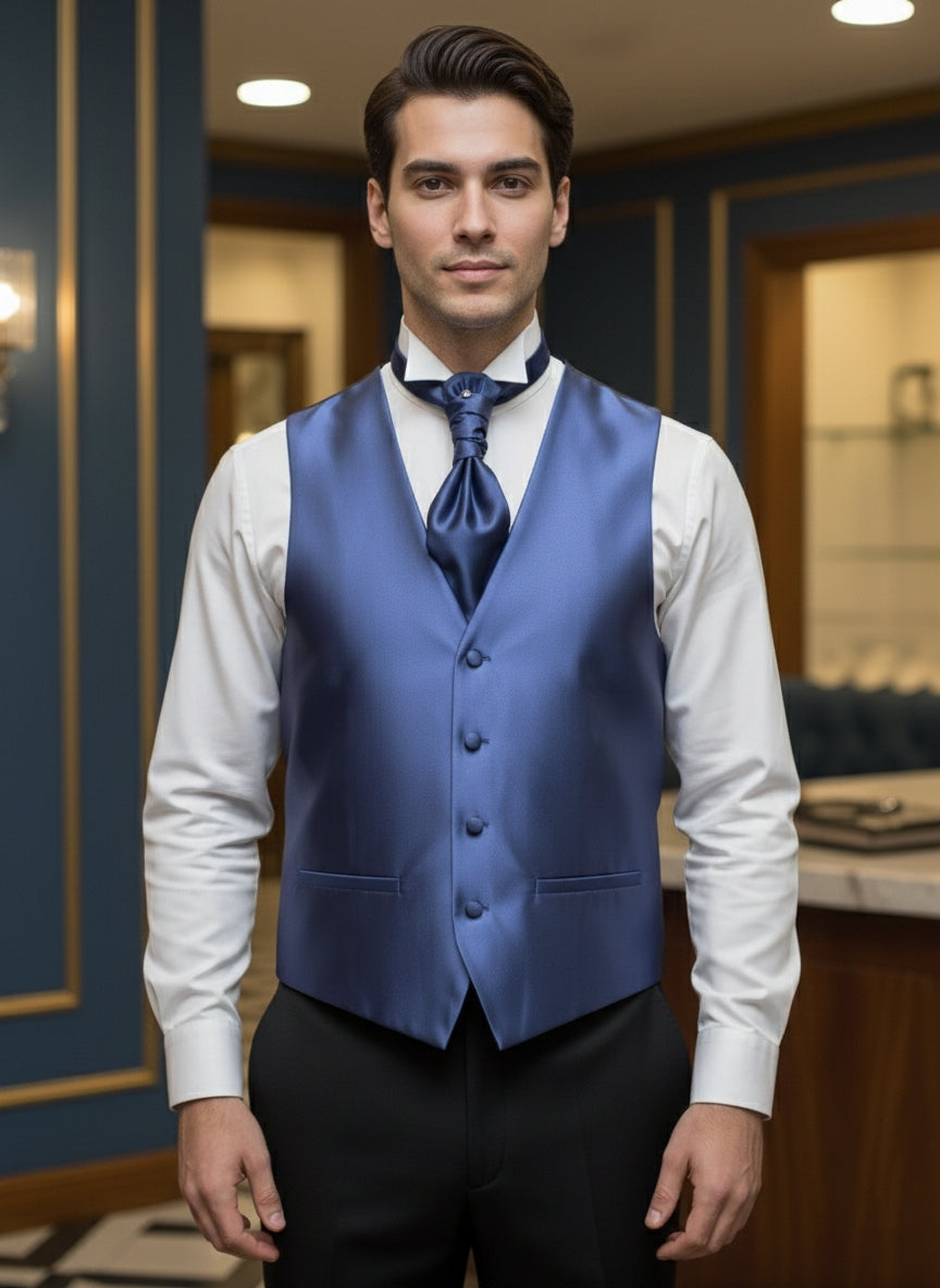 Pacchetto completo gilet blu lucido