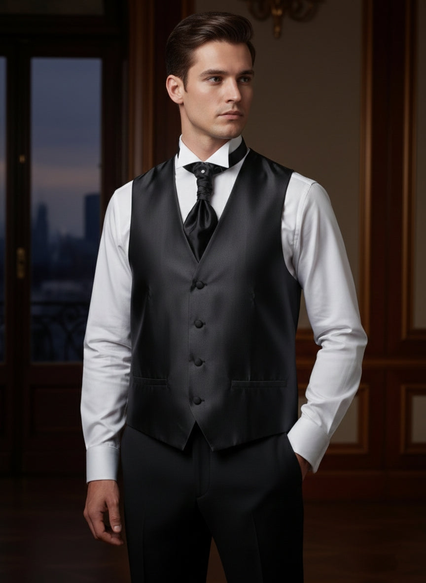 Pacchetto completo gilet nero tinta unita