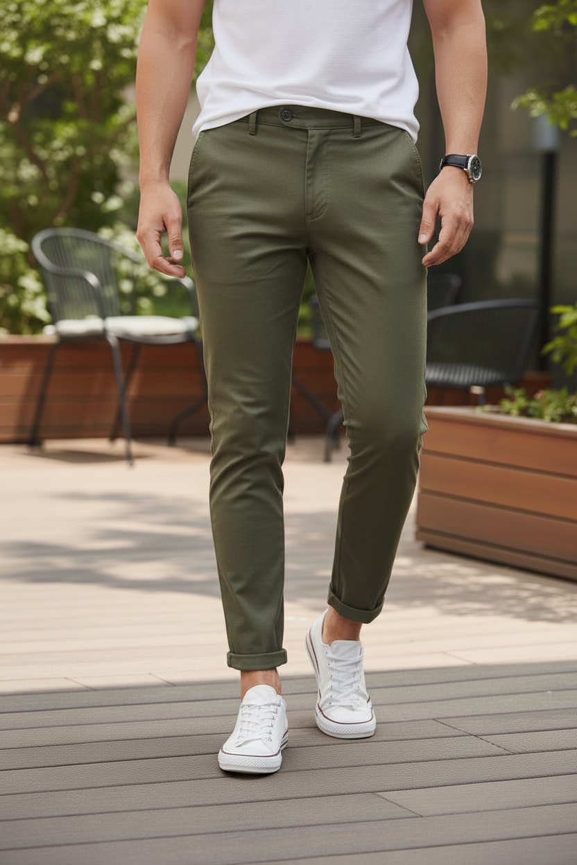 Pantalone elegante capri  art 8095 verde