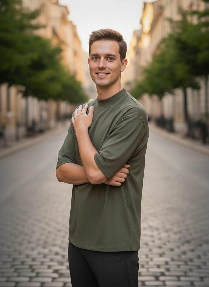 T-shirt oversize verde militare