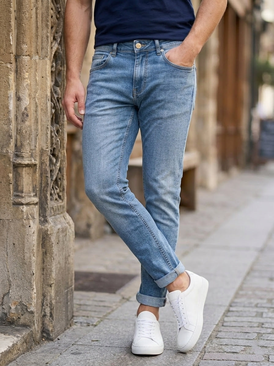 Jeans basic slim fit art ijk-m2690 denim chiaro