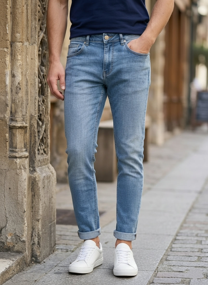 Jeans basic slim fit art ijk-m2690 denim chiaro