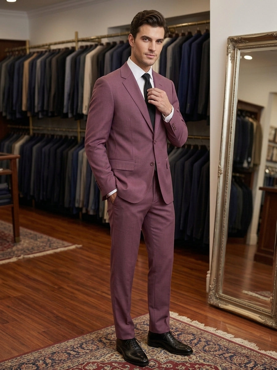 Abito completo elegante giacca e pantalone art sr195 color bordeaux