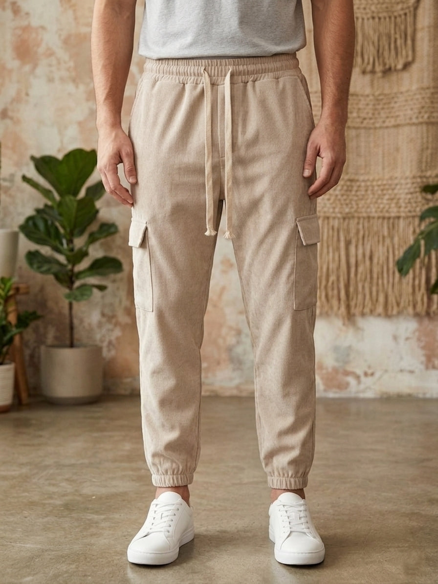 Pantalaccio cargo estivo a costine art. 211592 beige
