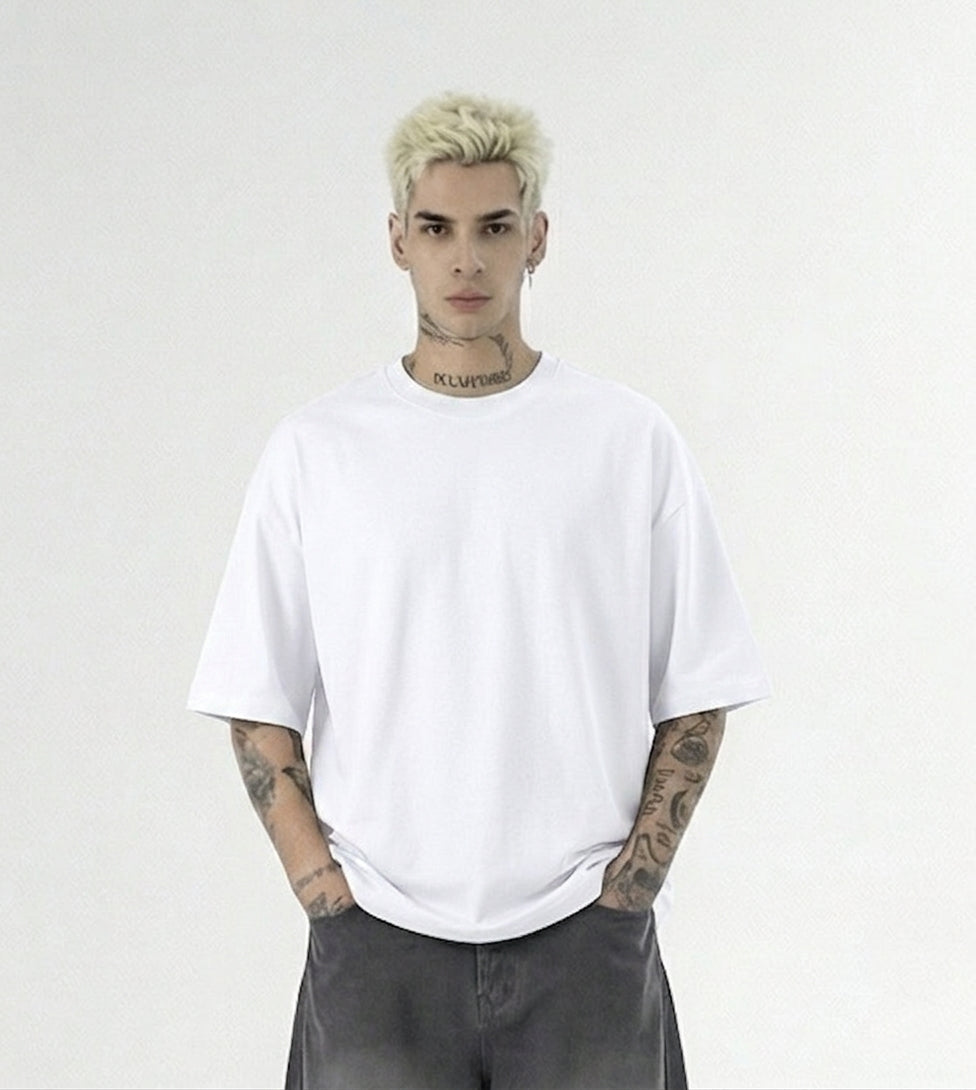 T-shirt girocollo art.l814901 oversize bianca Duca Homme