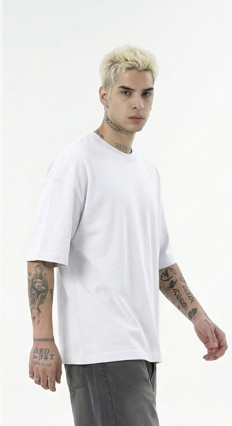 T-shirt girocollo art.l814901 oversize bianca Duca Homme