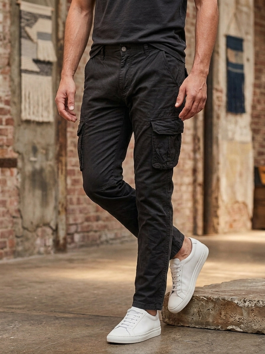 Pantalone cargo estivo art. L2030# nero