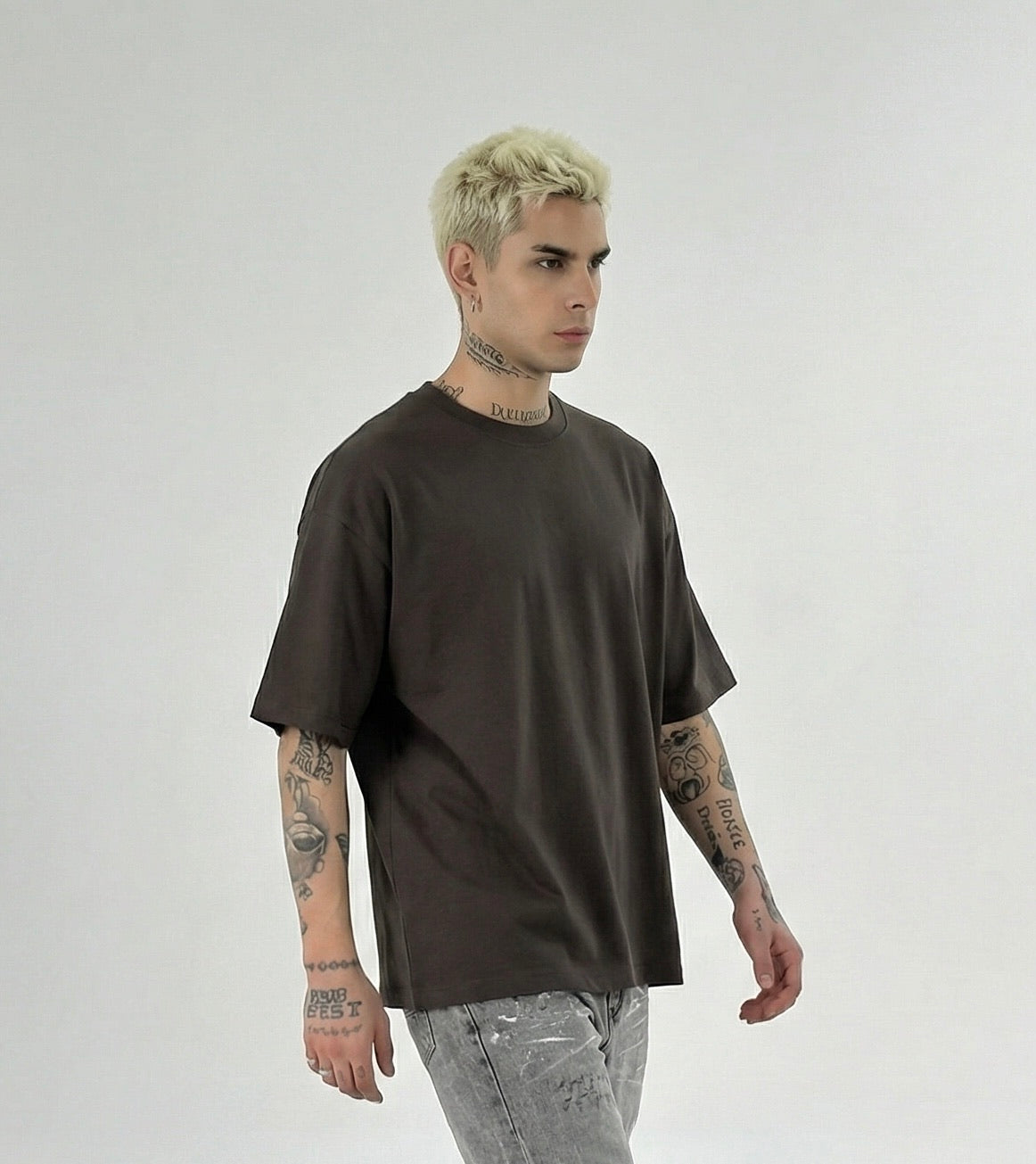 T-shirt girocollo art.814901 oversize marrone Duca Homme