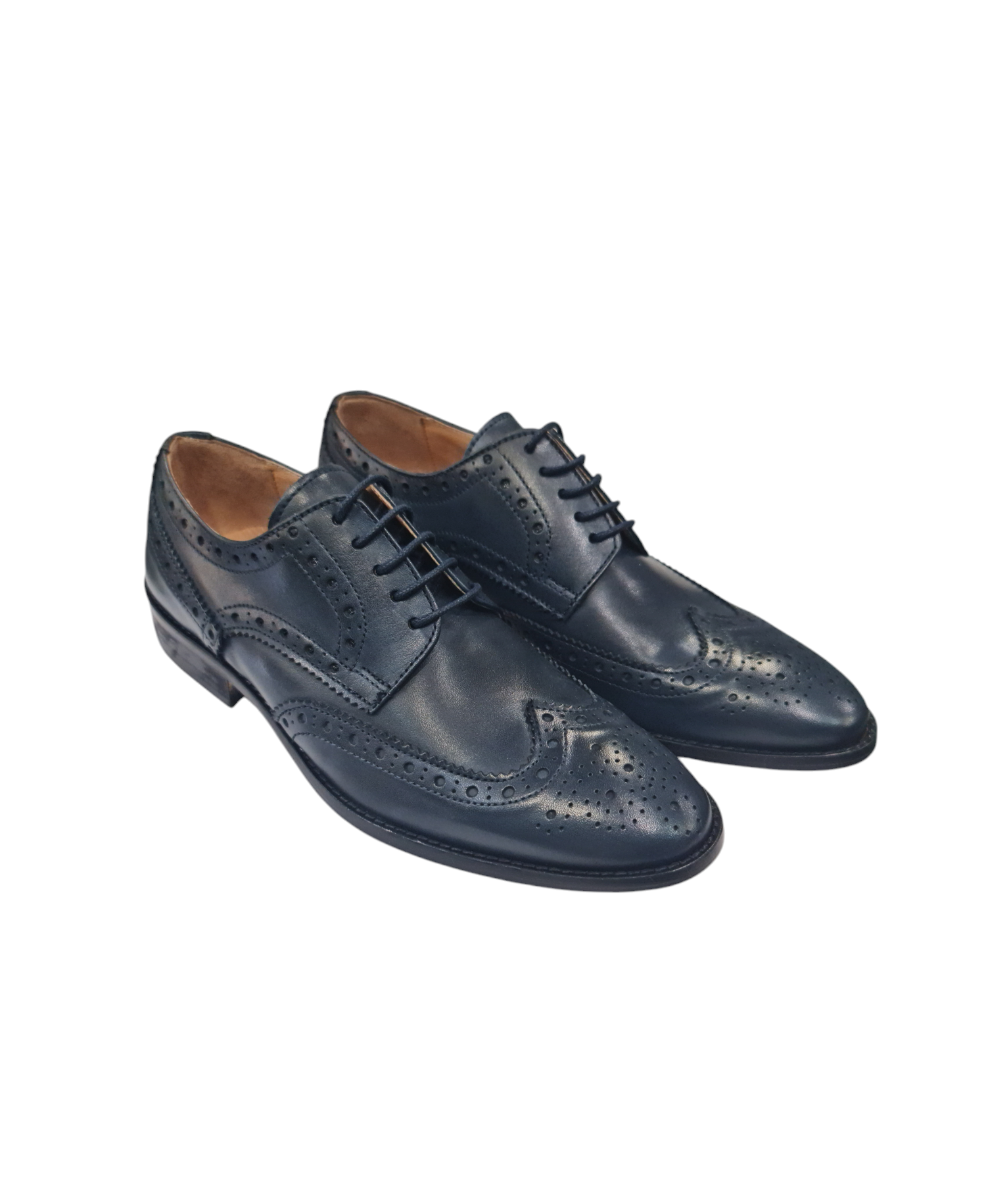 Scarpe eleganti in vero cuoio art derby blu scuro