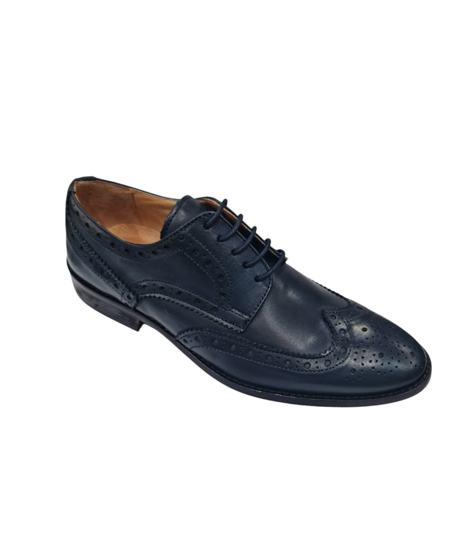 Scarpe eleganti in vero cuoio art derby blu scuro