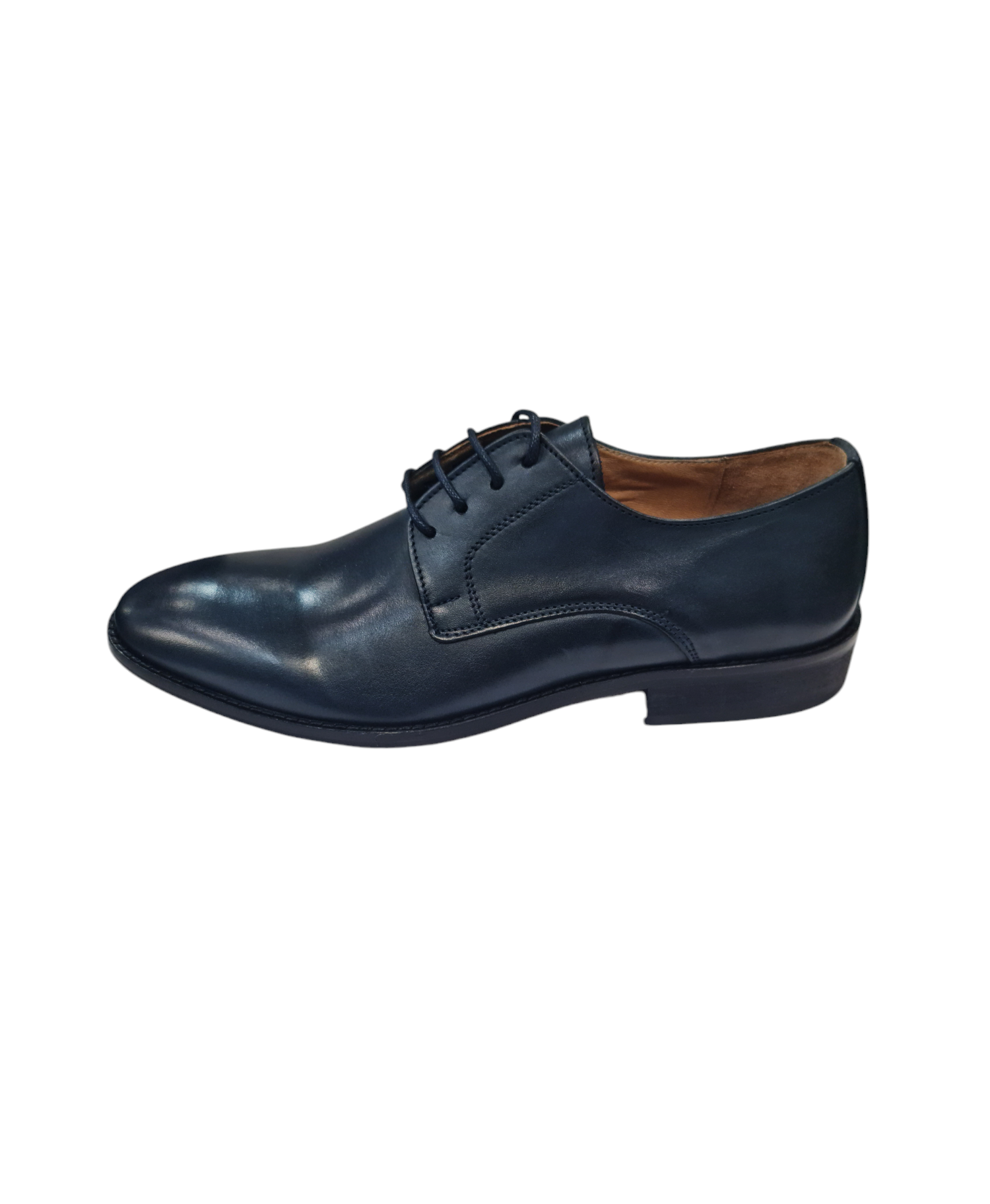 Scarpe eleganti in vero cuoio art francesina blu scura
