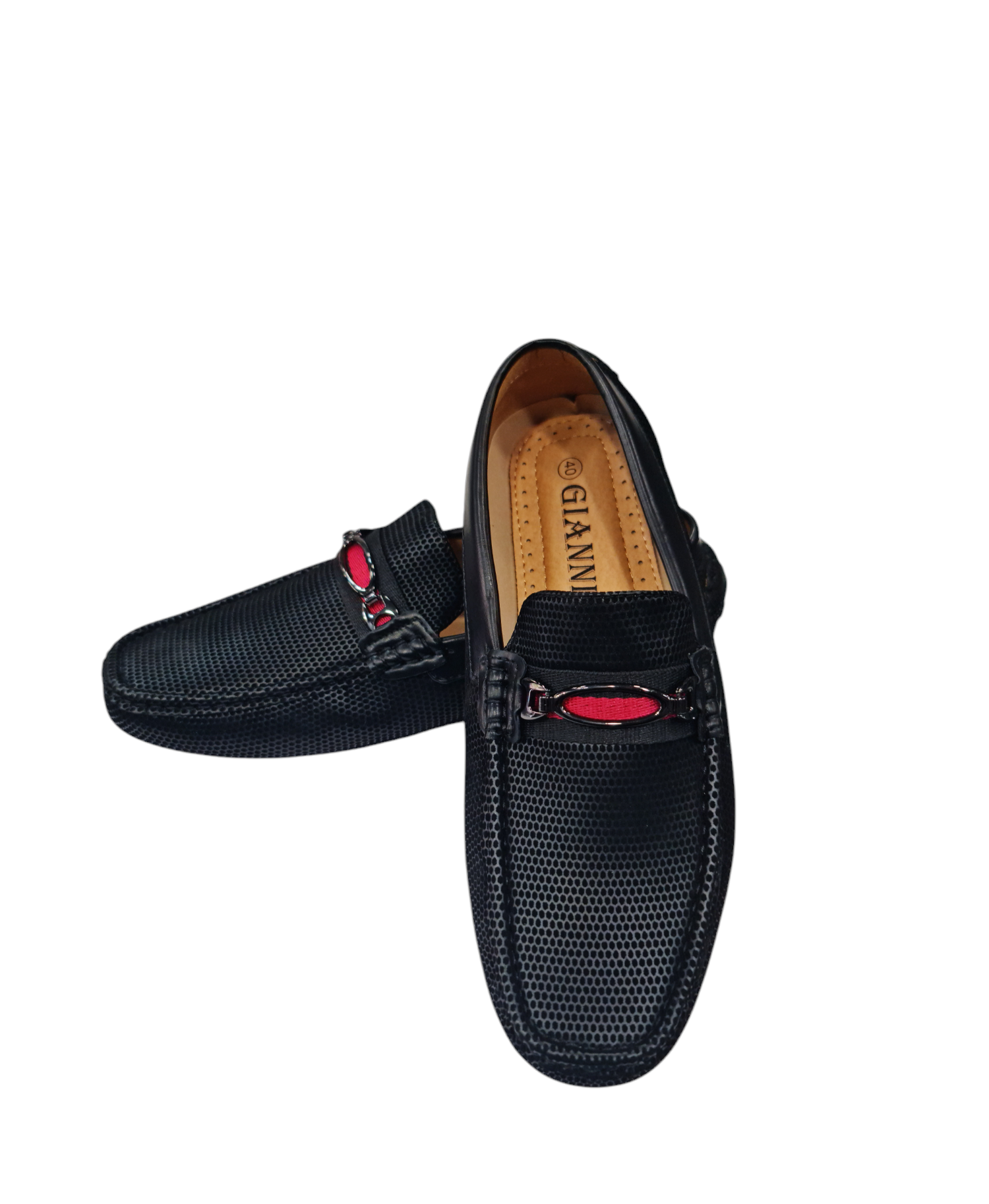 Mocassino con fascia rossa art 809 nero