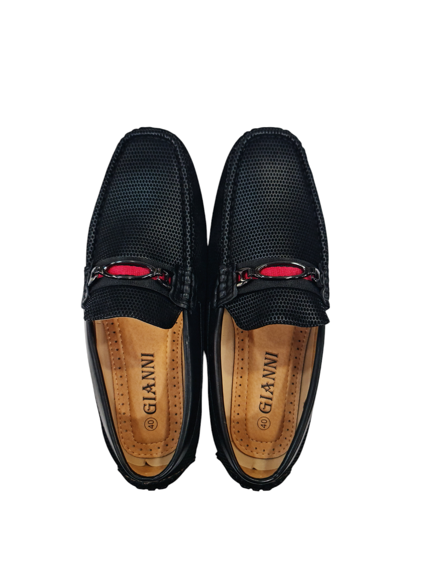 Mocassino con fascia rossa art 809 nero