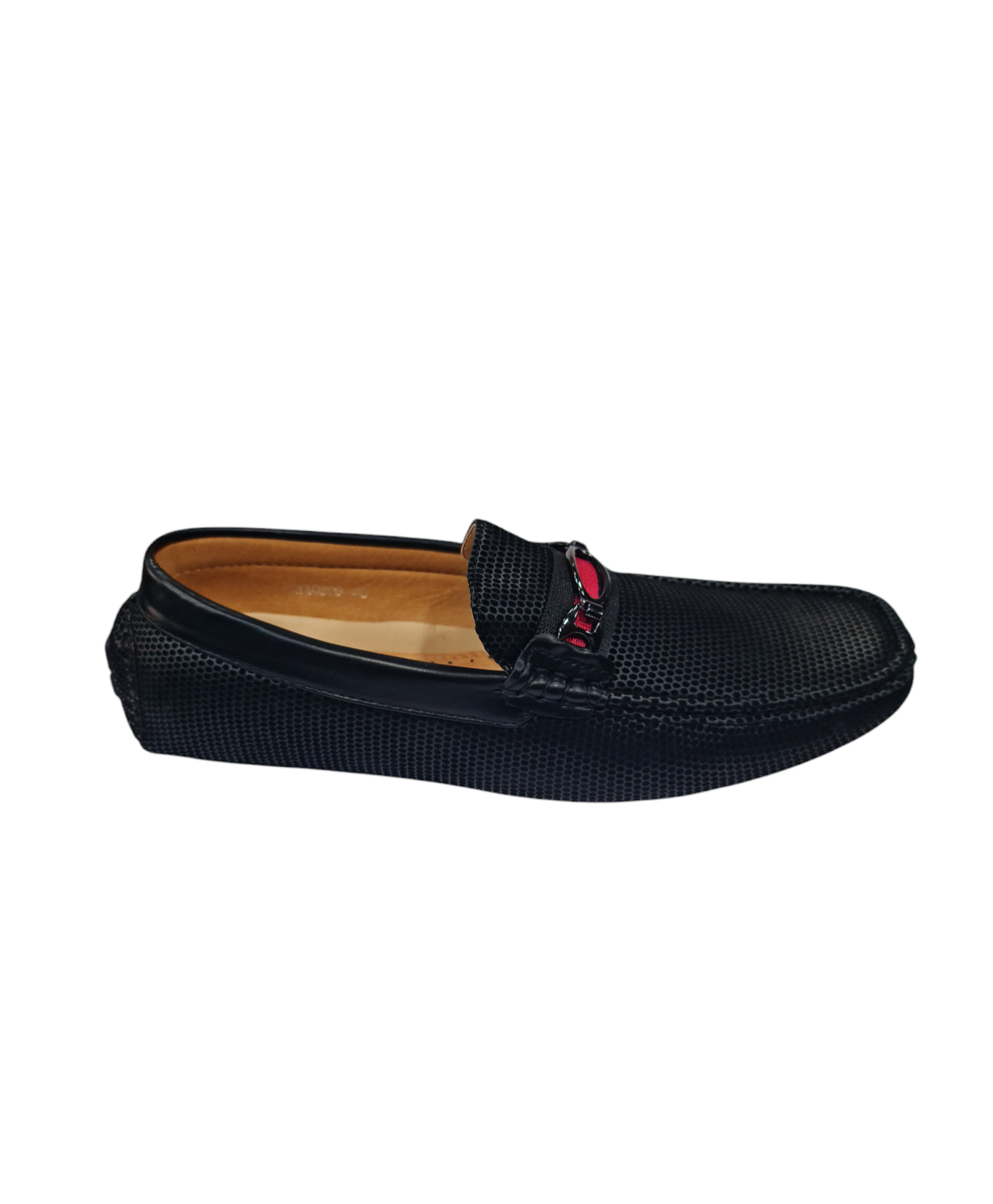 Mocassino con fascia rossa art 809 nero