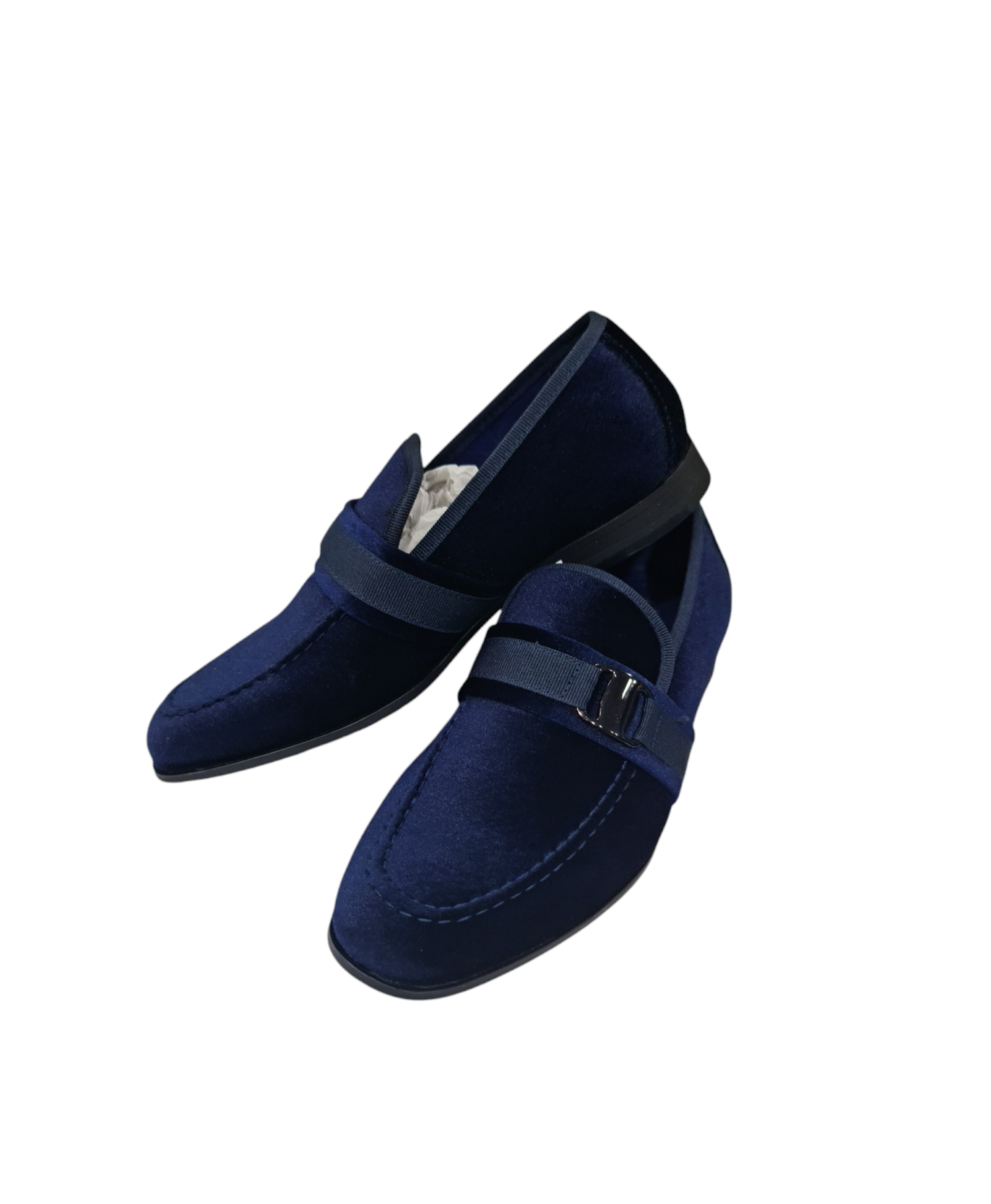 Mocassino elegante art vellutato blu scuro