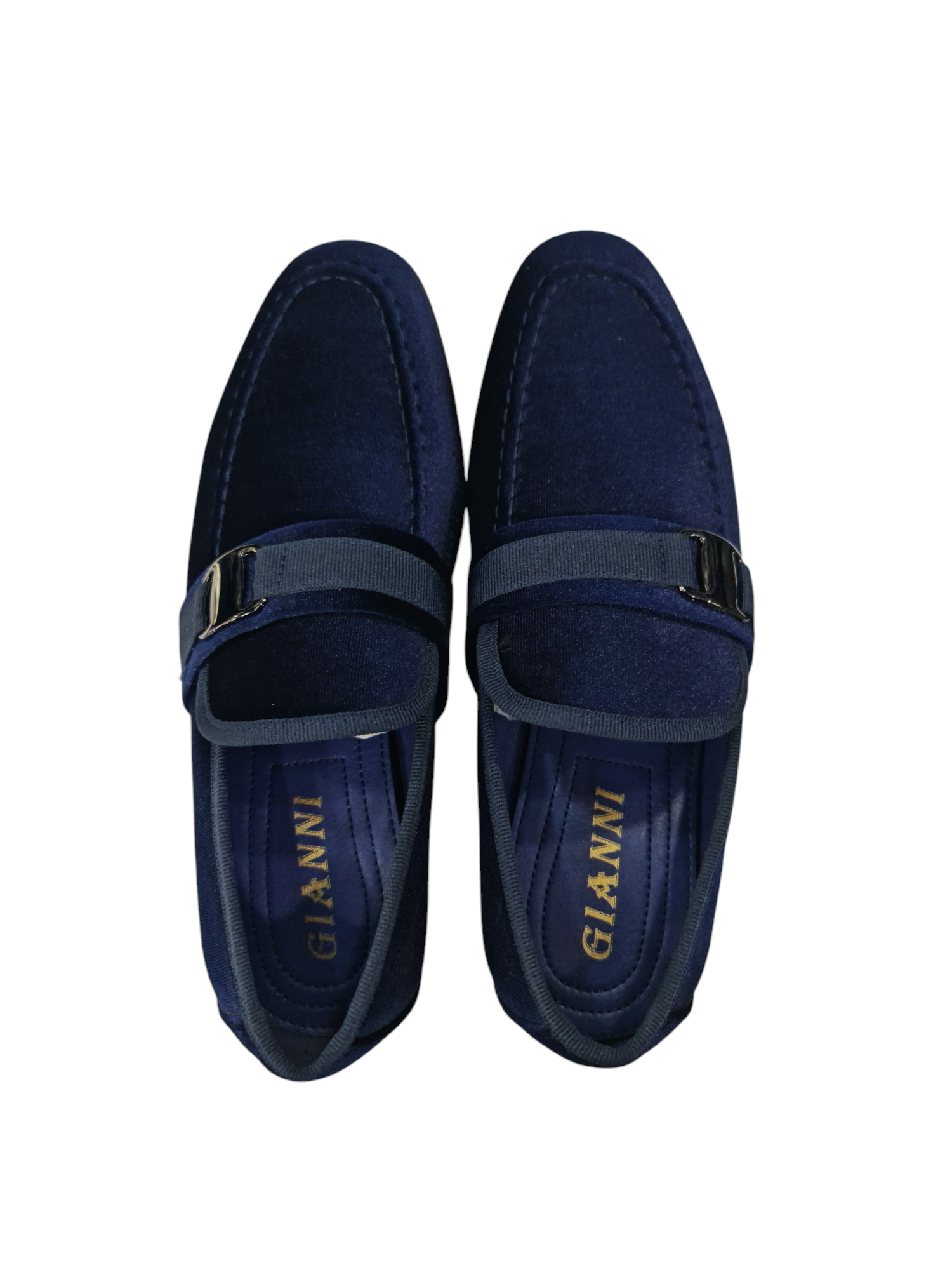 Mocassino elegante art vellutato blu scuro