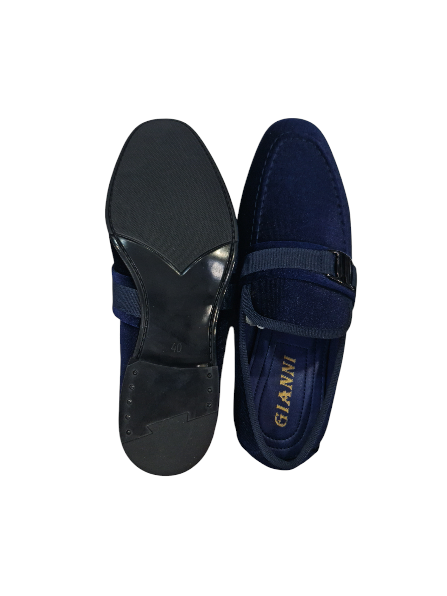 Mocassino elegante art vellutato blu scuro