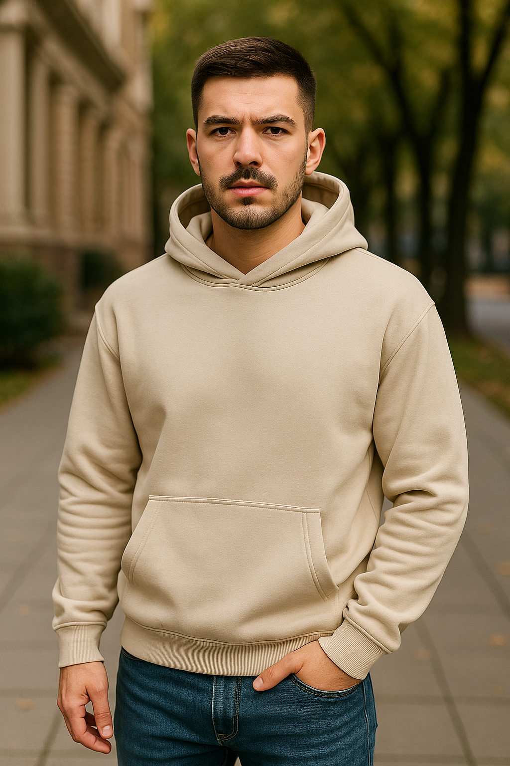 Felpa tinta unita duca homme beige