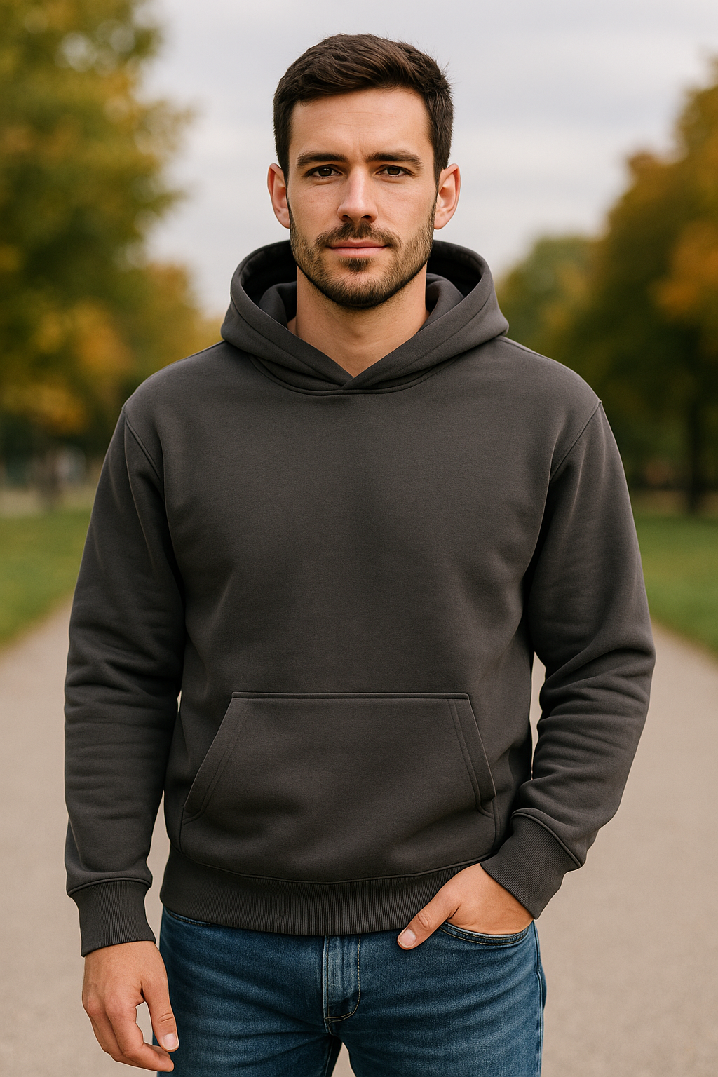 Felpa tinta unita duca homme grigia scura