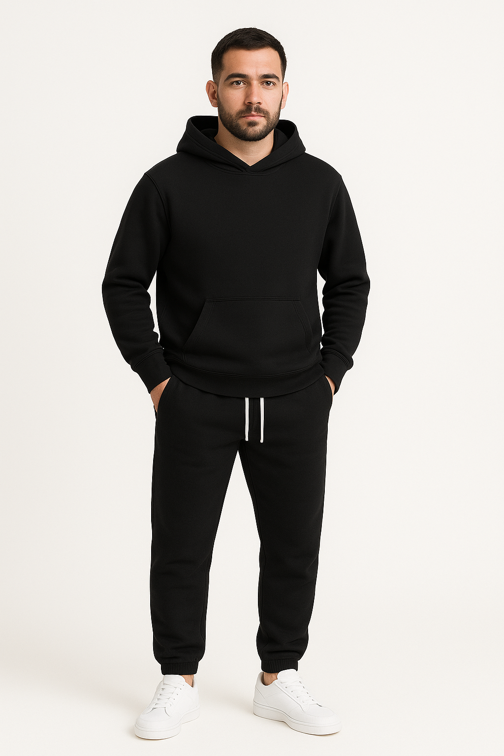 Tuta completa felpata nera DUCA HOMME